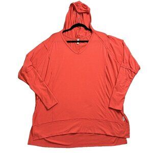 Free People FP Movement Women's Soul Circle Oversize Hoodie Top Size L Coral